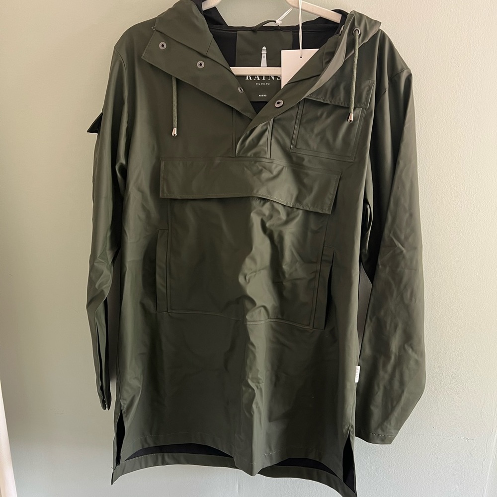 Rains Olive Anorak Raincoat